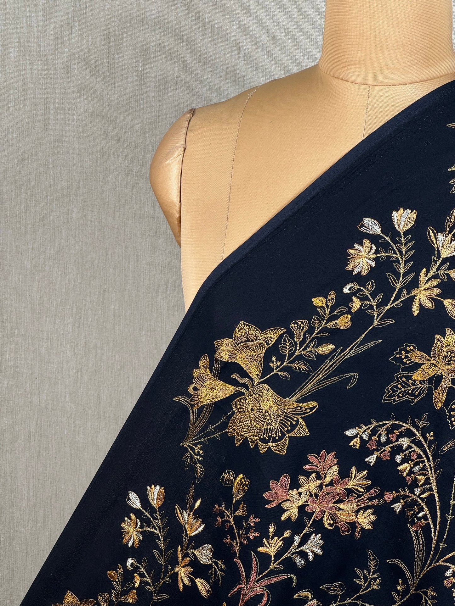 Embroidered Rubia Cotton Fabric