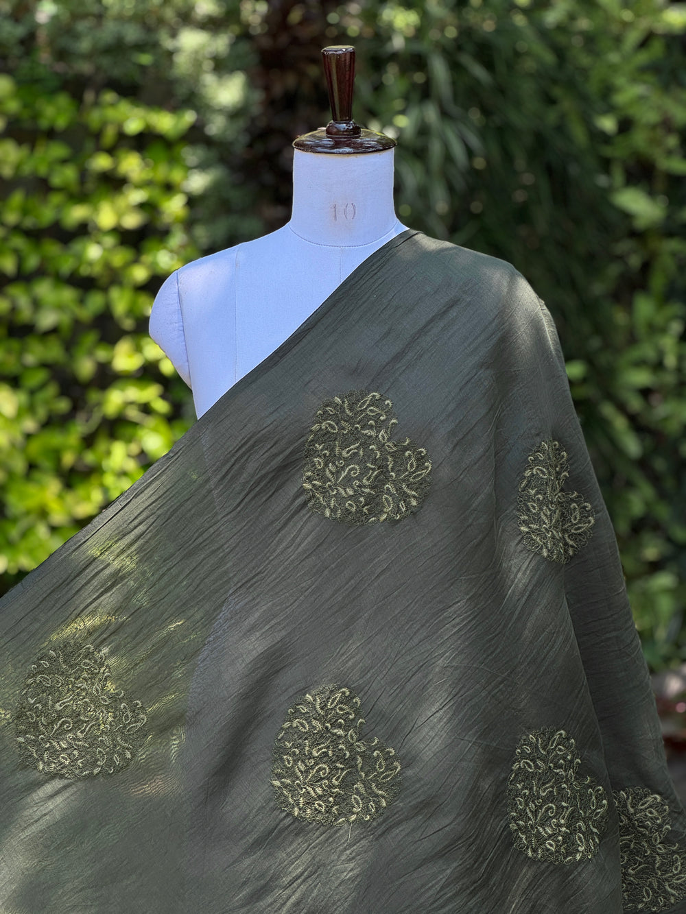 Embroidered 40 gm Banarasi Chanderi Fabric