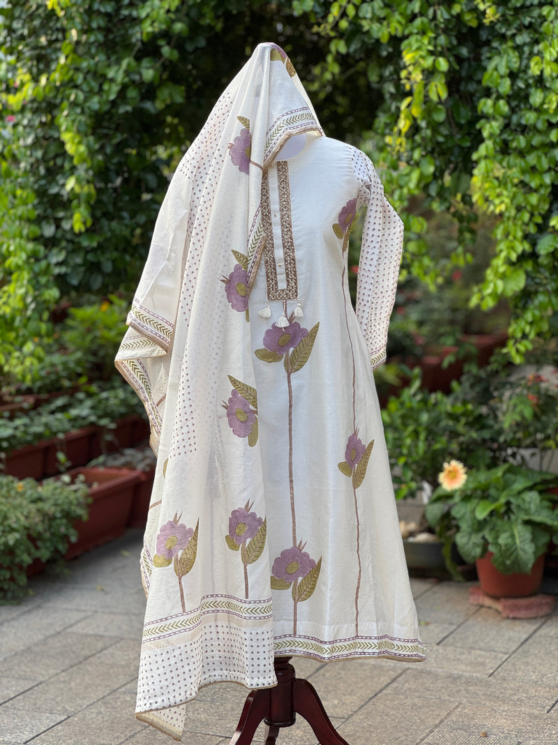 Block Printed Chanderi Salwar Suits