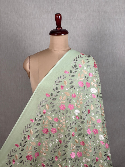 Embroidered Rubia Cotton Fabric