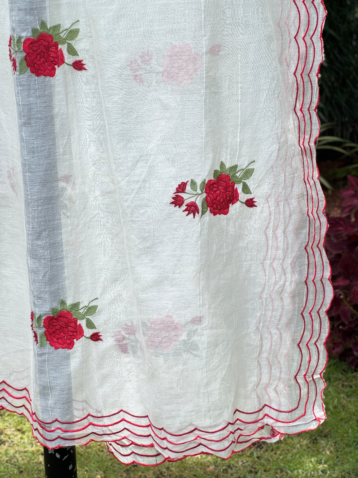 Embroidered Chanderi Dupatta