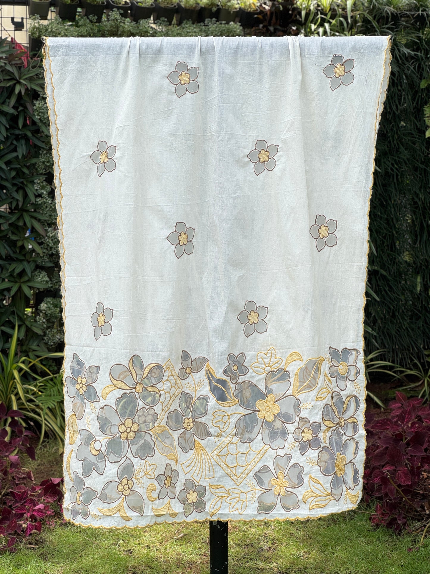 Applique Embroidered Cotton Dupatta