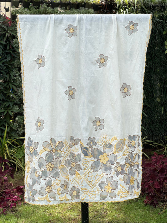 Applique Embroidered Cotton Dupatta