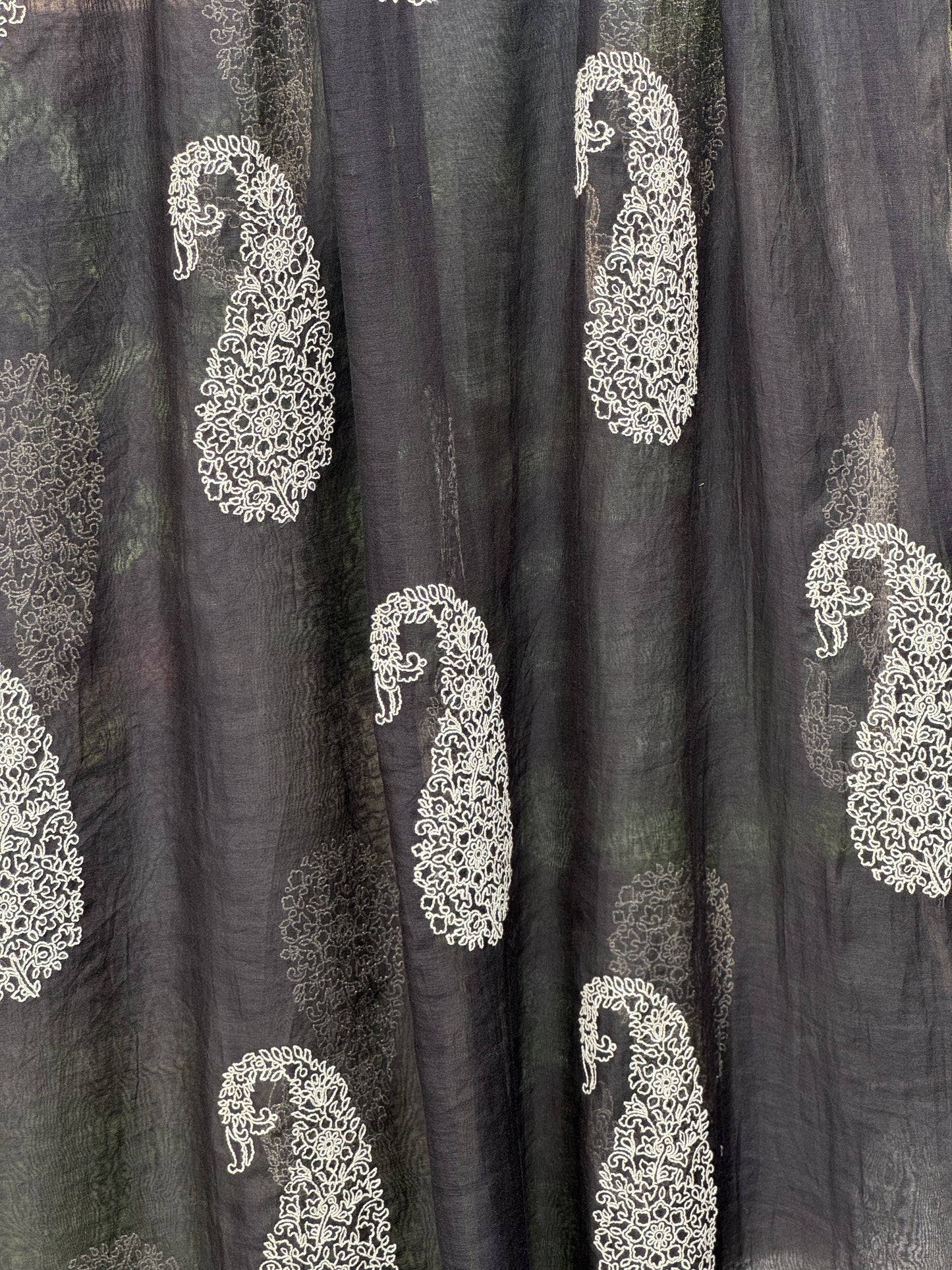 Embroidered 40 gm Banarasi Chanderi Fabric