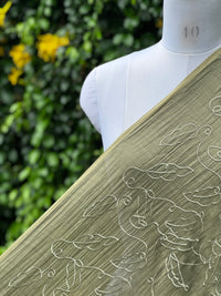 Embroidered 40gm Banarasi Chanderi Fabrics