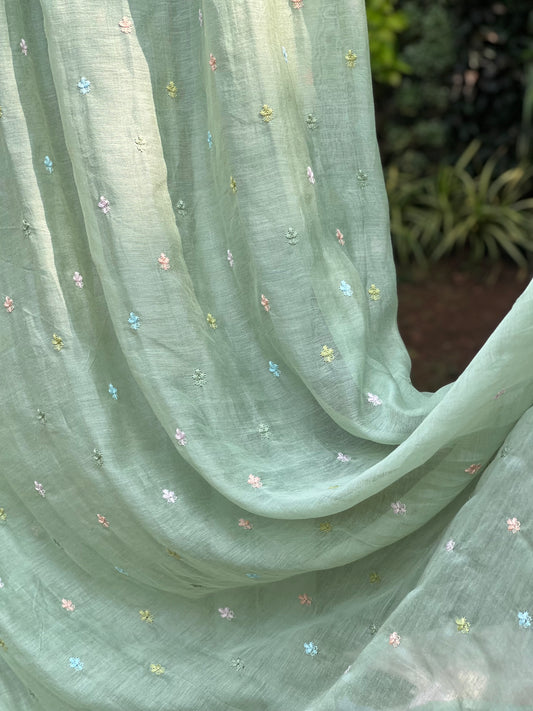 Embroidered 40gm Banarasi Chanderi Fabrics