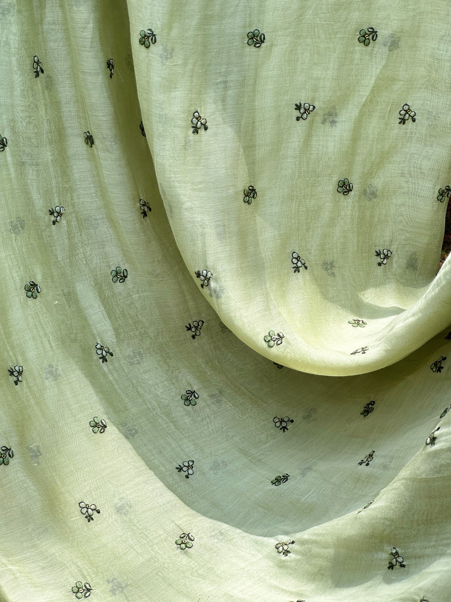 Embroidered 40 gm Banarasi Chanderi Fabric