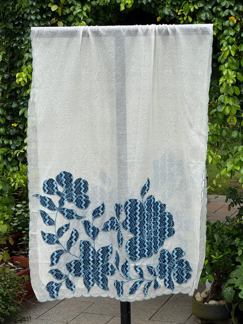 Applique Embroidered Chanderi Dupatta