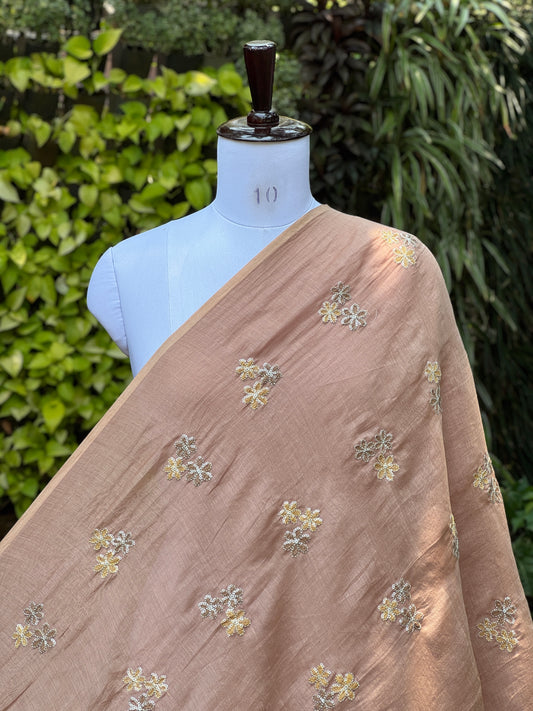 Embroidered 40gm Banarasi Chanderi Fabrics
