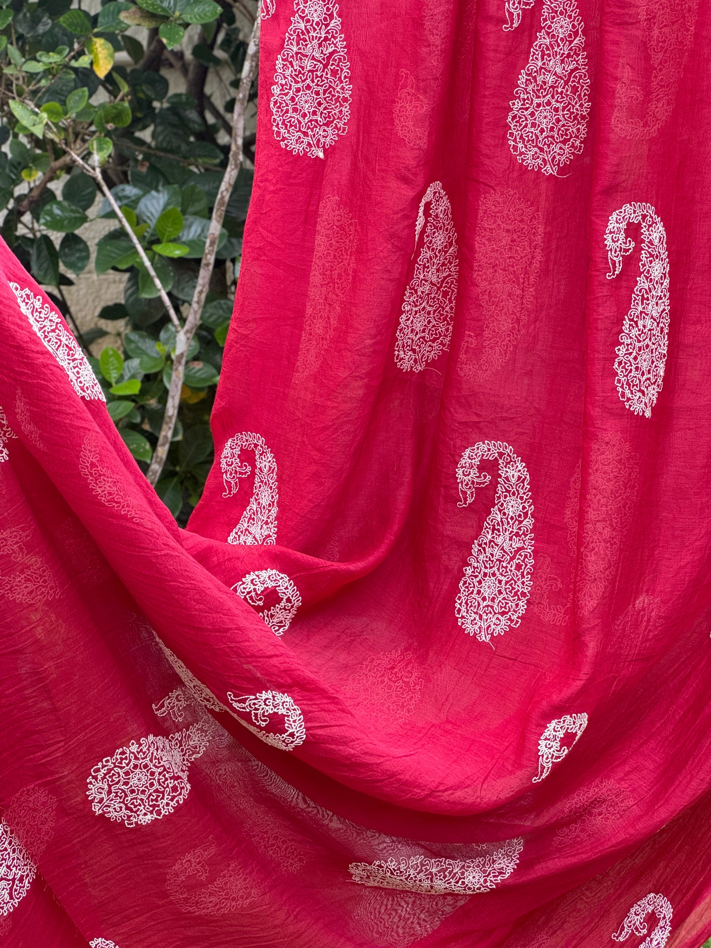 Embroidered 40 gm Banarasi Chanderi Fabric