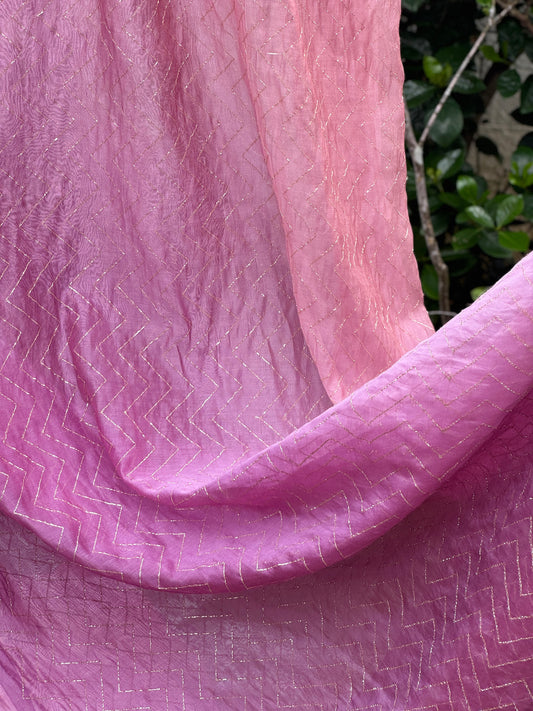4D Banarasi Silk Chanderi With Zari Gota Work