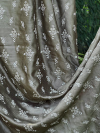 Embroidered 70gm Banarasi Silk Chanderi Fabric