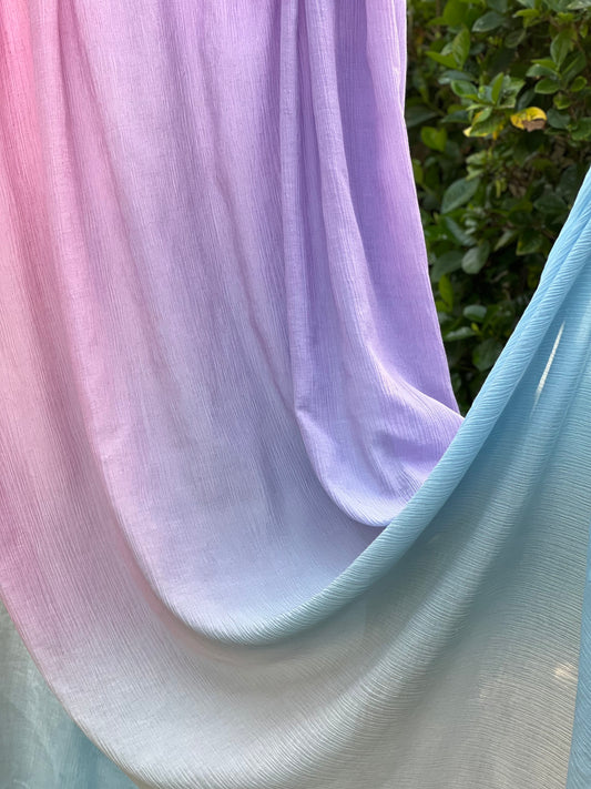 Ombré dyed 4D Crush Cotton Fabric