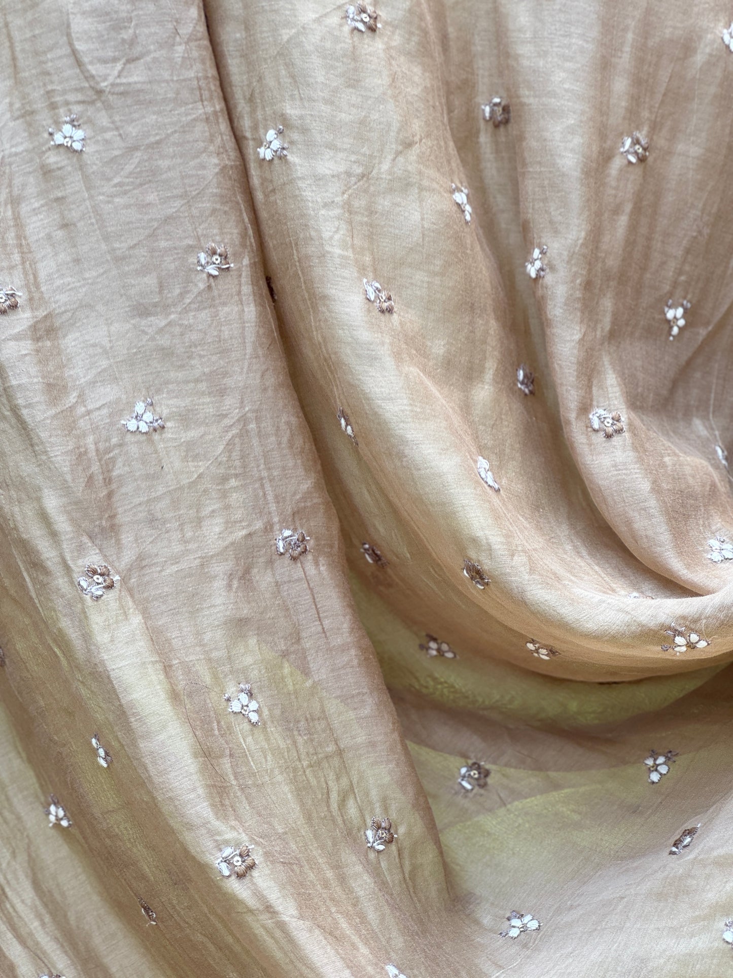 Embroidered 40 gm Banarasi Chanderi Fabric