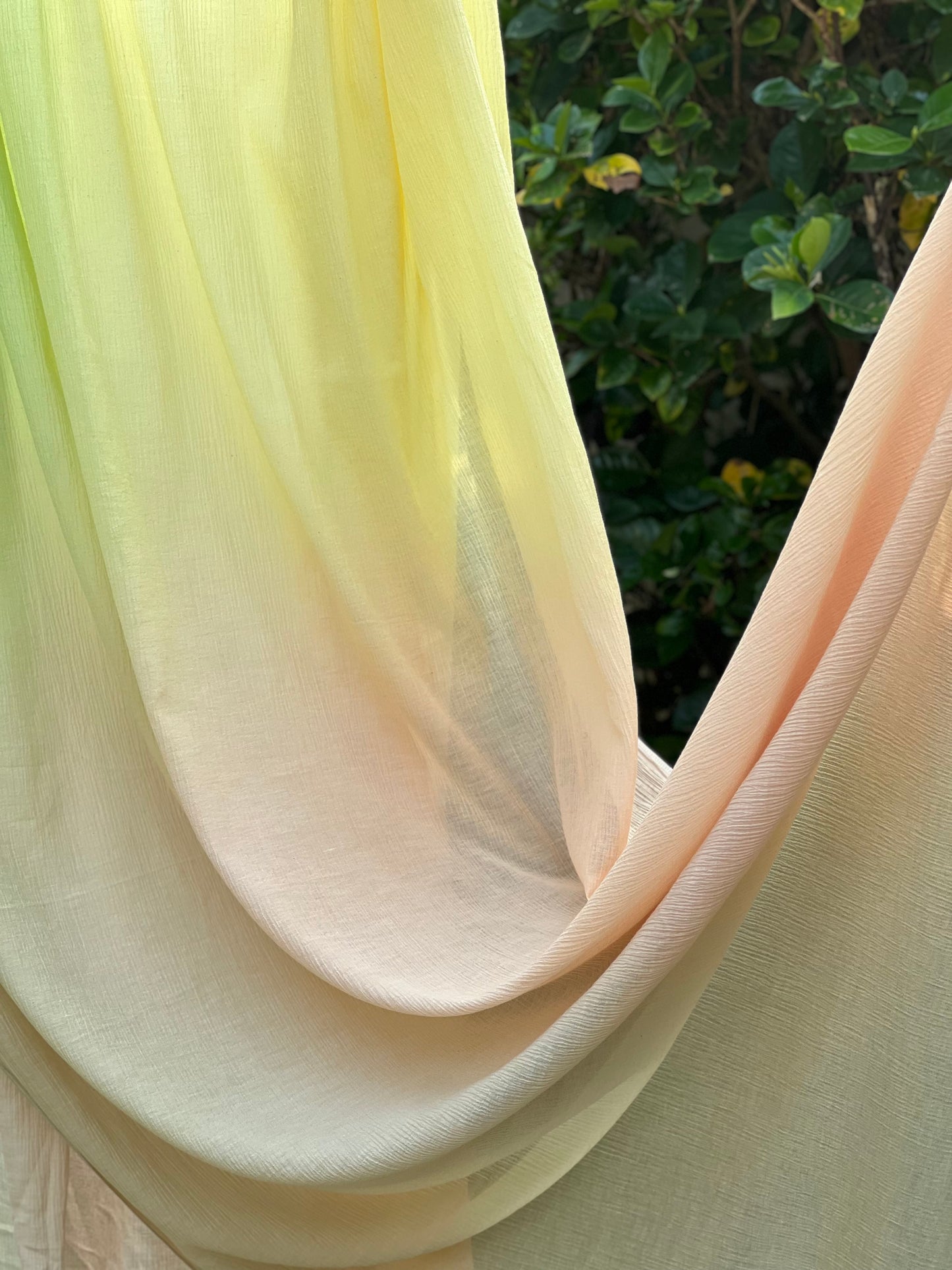 Ombré dyed 4D Crush Cotton Fabric