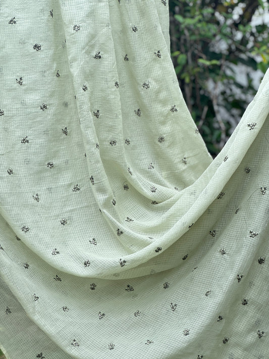 Embroidered Kota Fabric