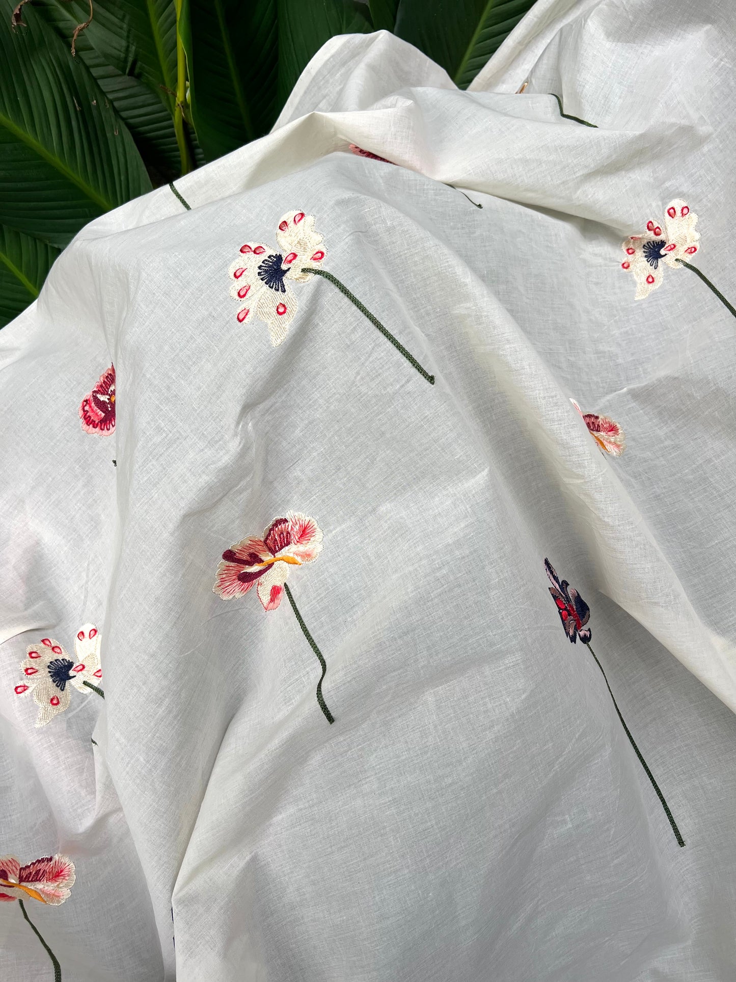 Embroidered Kora Cotton Fabric