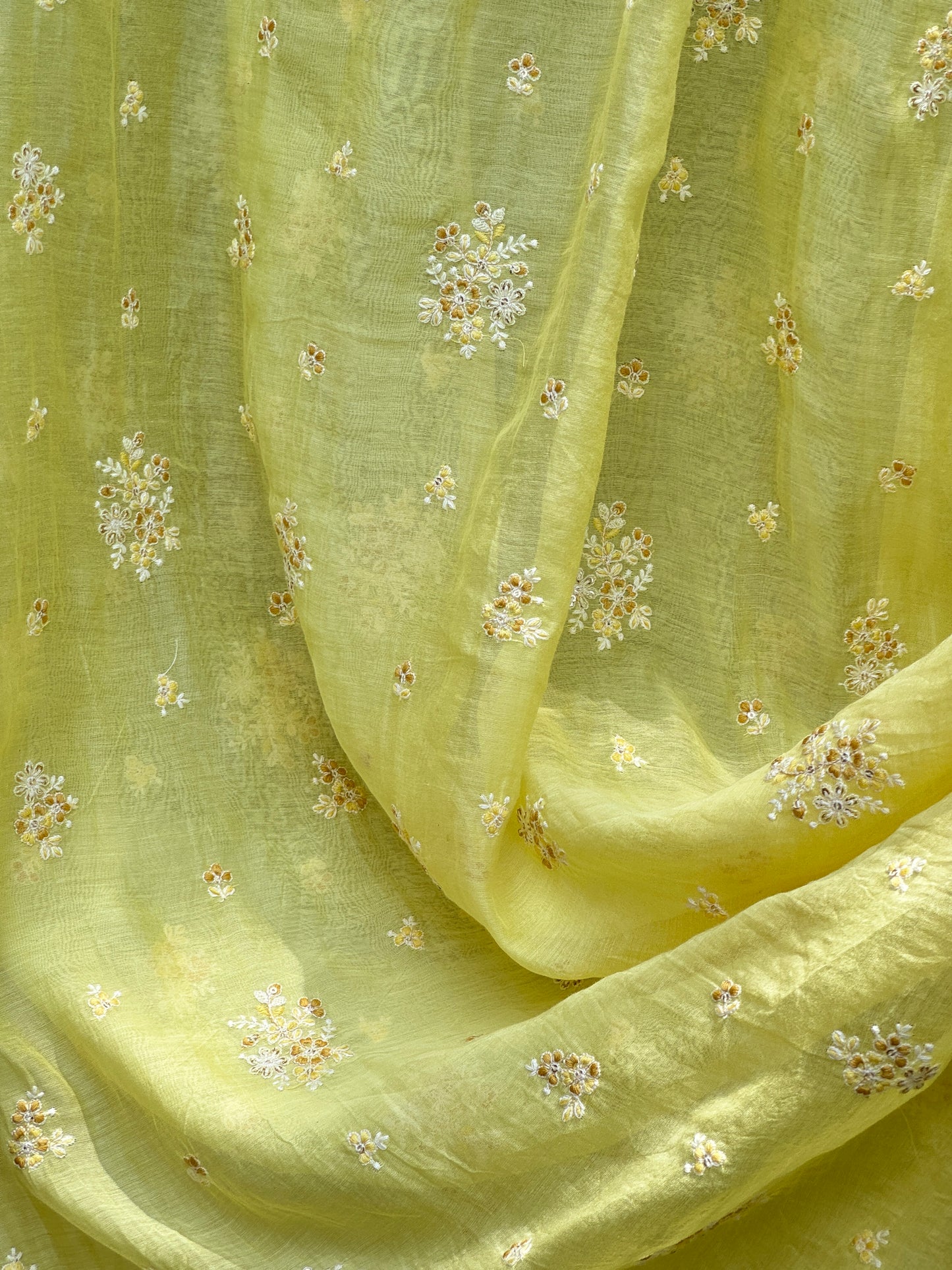 Embroidered 40 gm Banarasi Chanderi Fabric