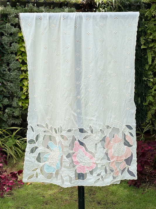 Applique Embroidered Cotton Dupatta