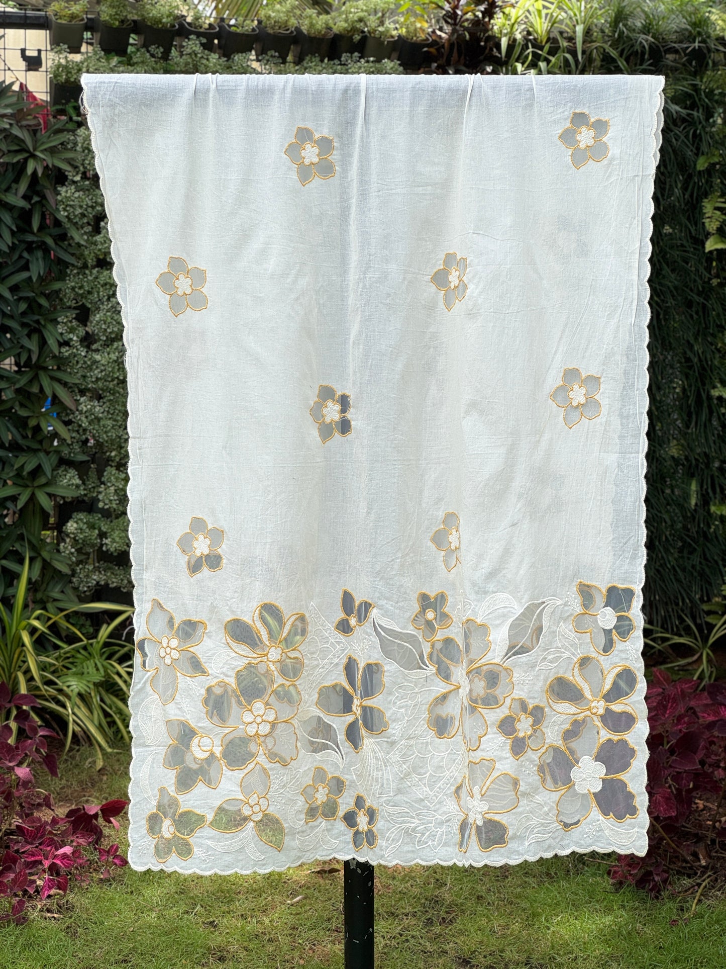 Applique Embroidered Cotton Dupatta