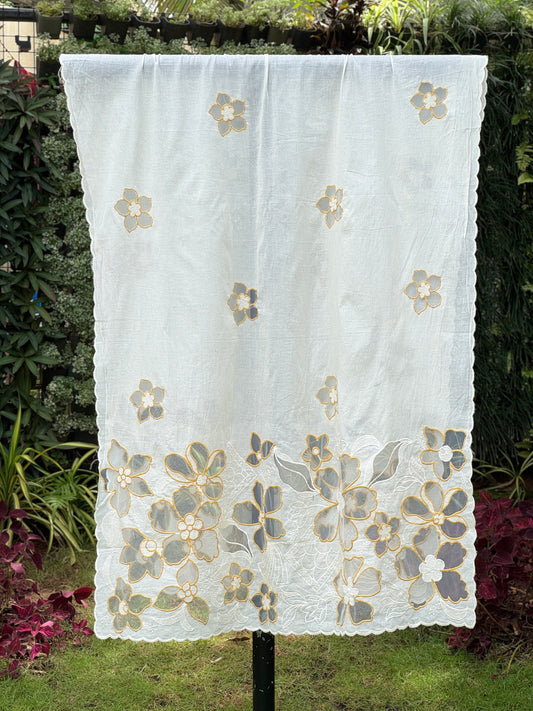 Applique Embroidered Cotton Dupatta