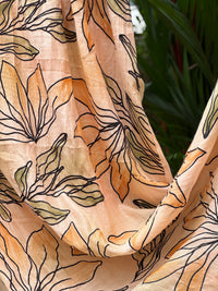 Hand Painted Embroidered 40 gm Banarasi Chanderi Fabric