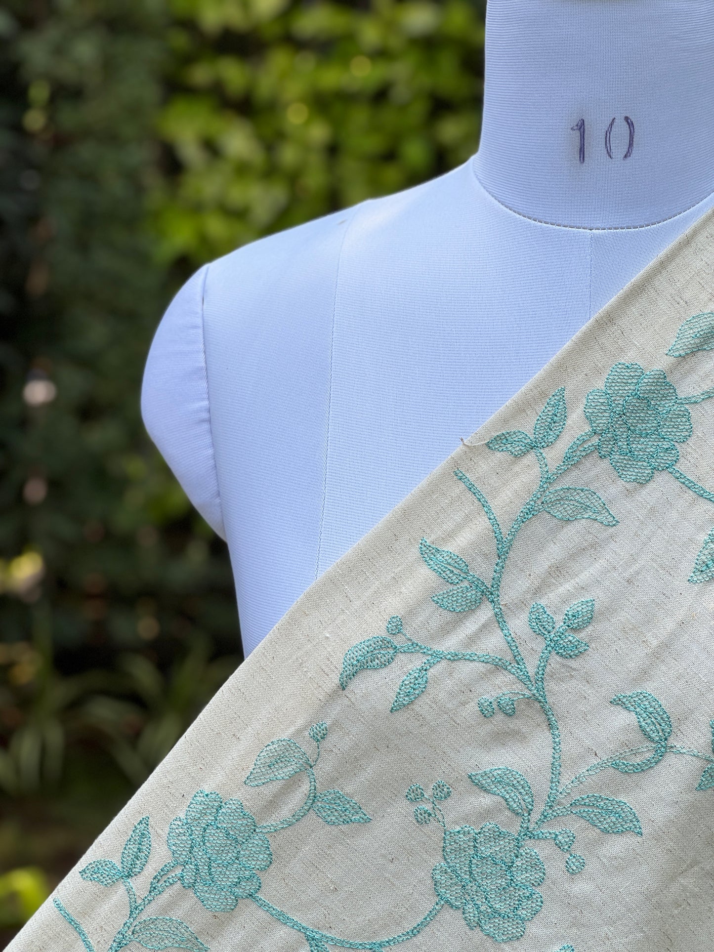 Embroidered Flax Linen Fabrics