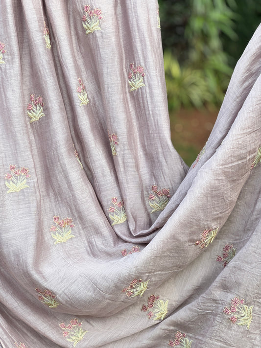 Embroidered 40 gm Banarasi Chanderi Fabric