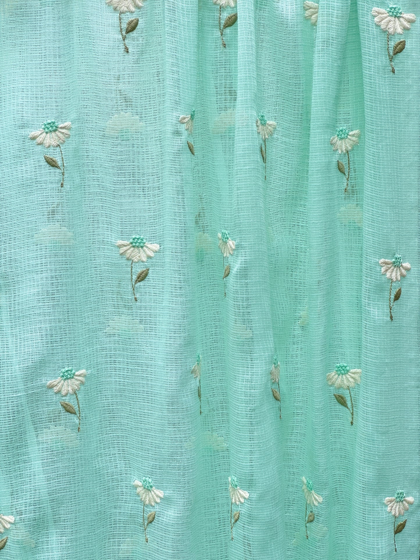 Embroidered Kota Fabric