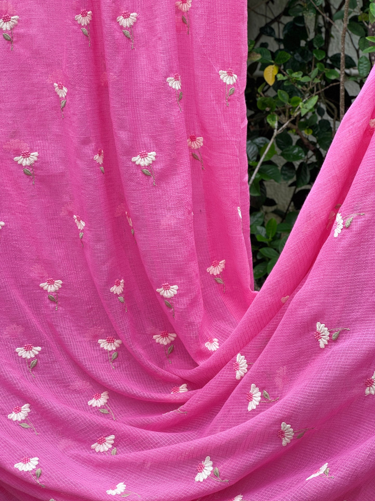 Embroidered Kota Fabric