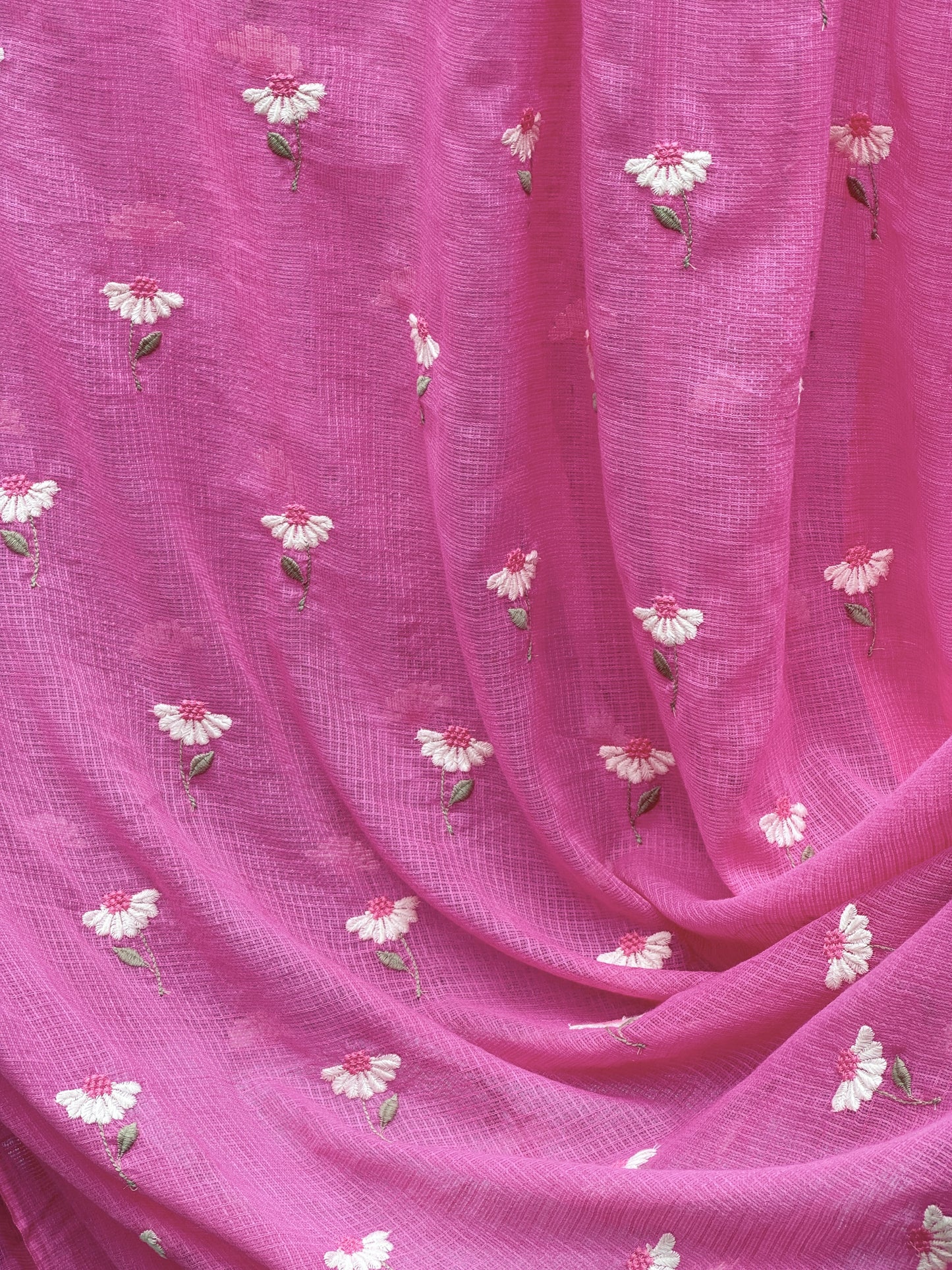 Embroidered Kota Fabric