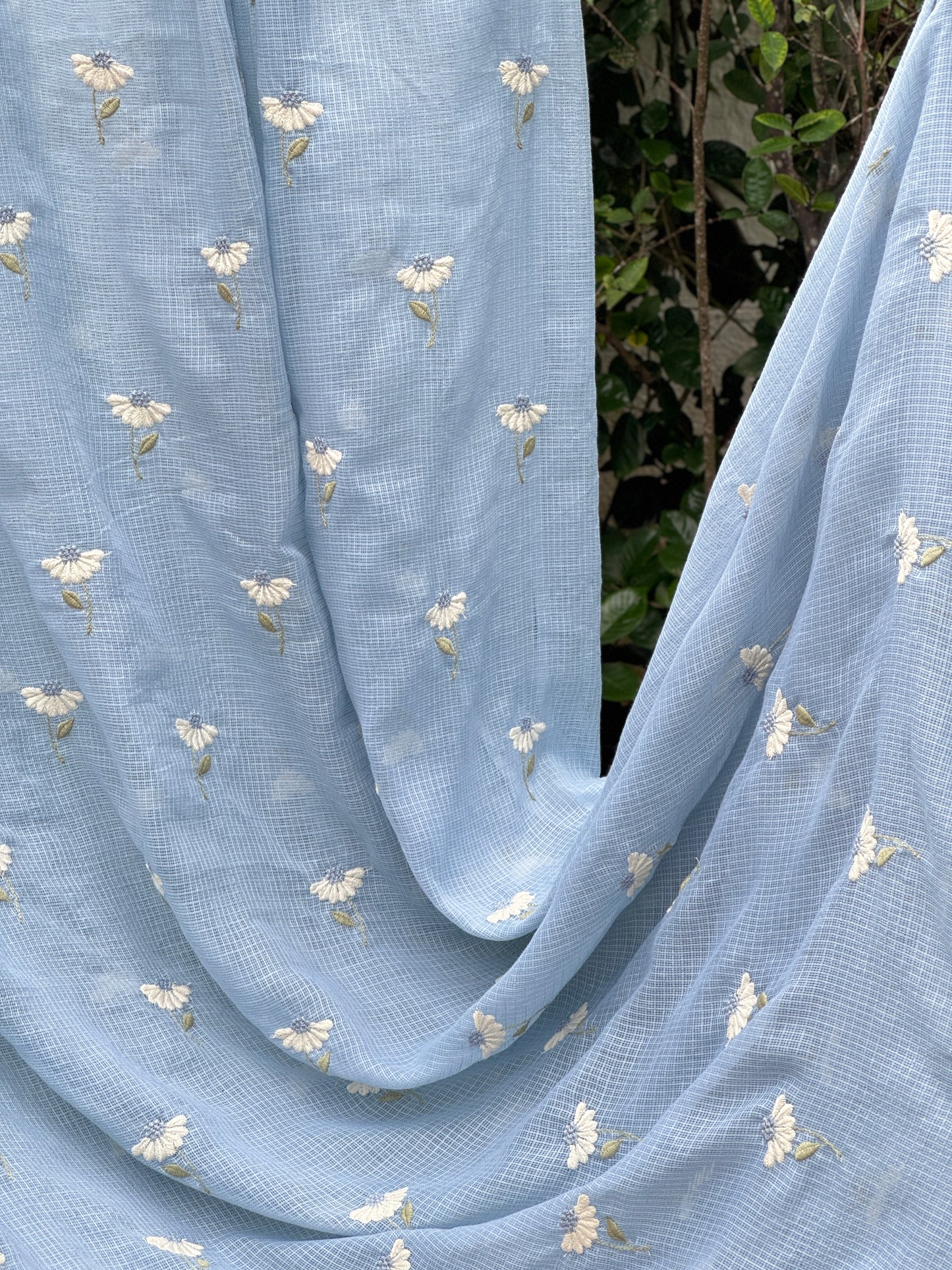 Embroidered Kota Fabric