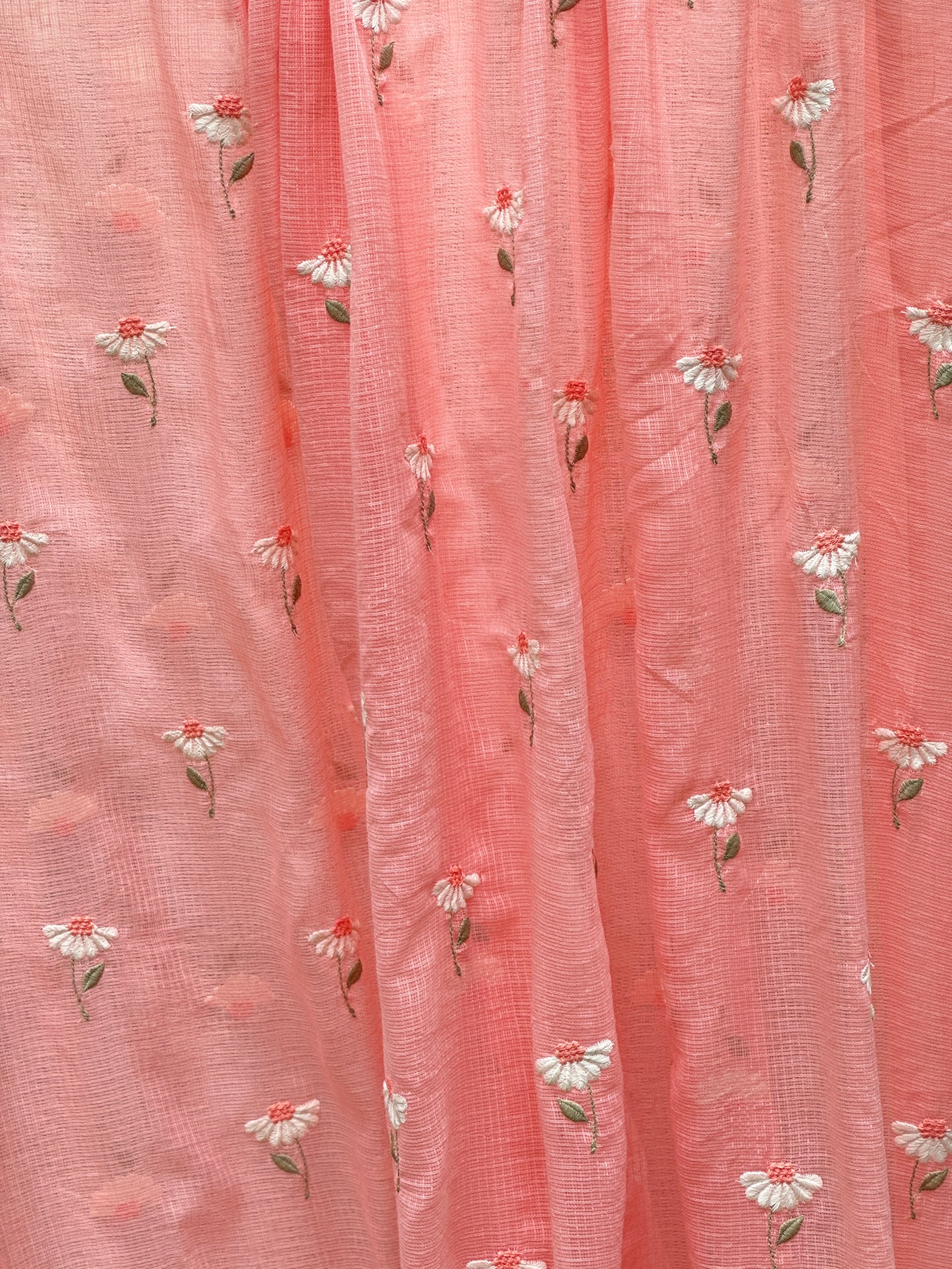 Embroidered Kota Fabric