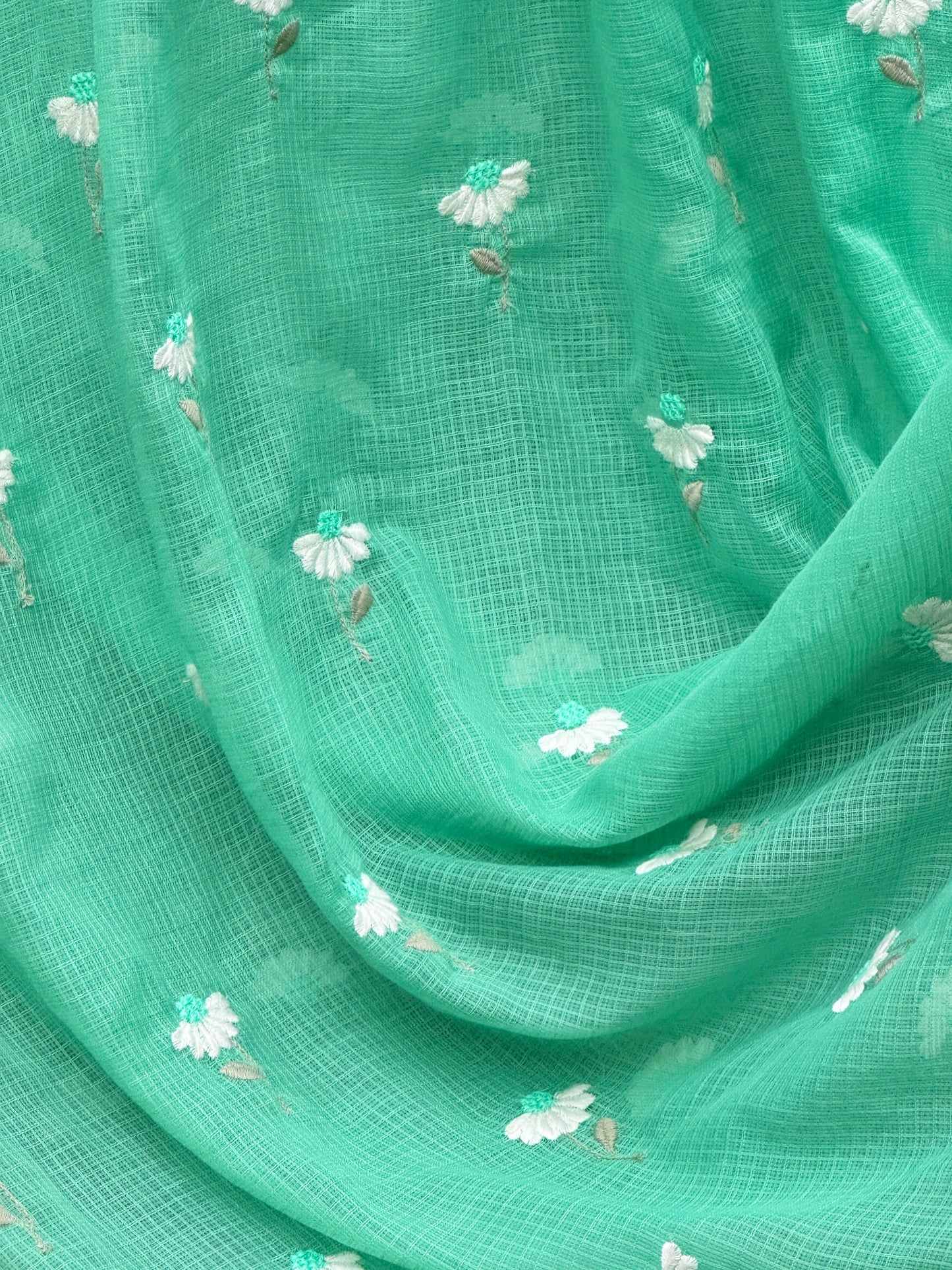 Embroidered Kota Fabric