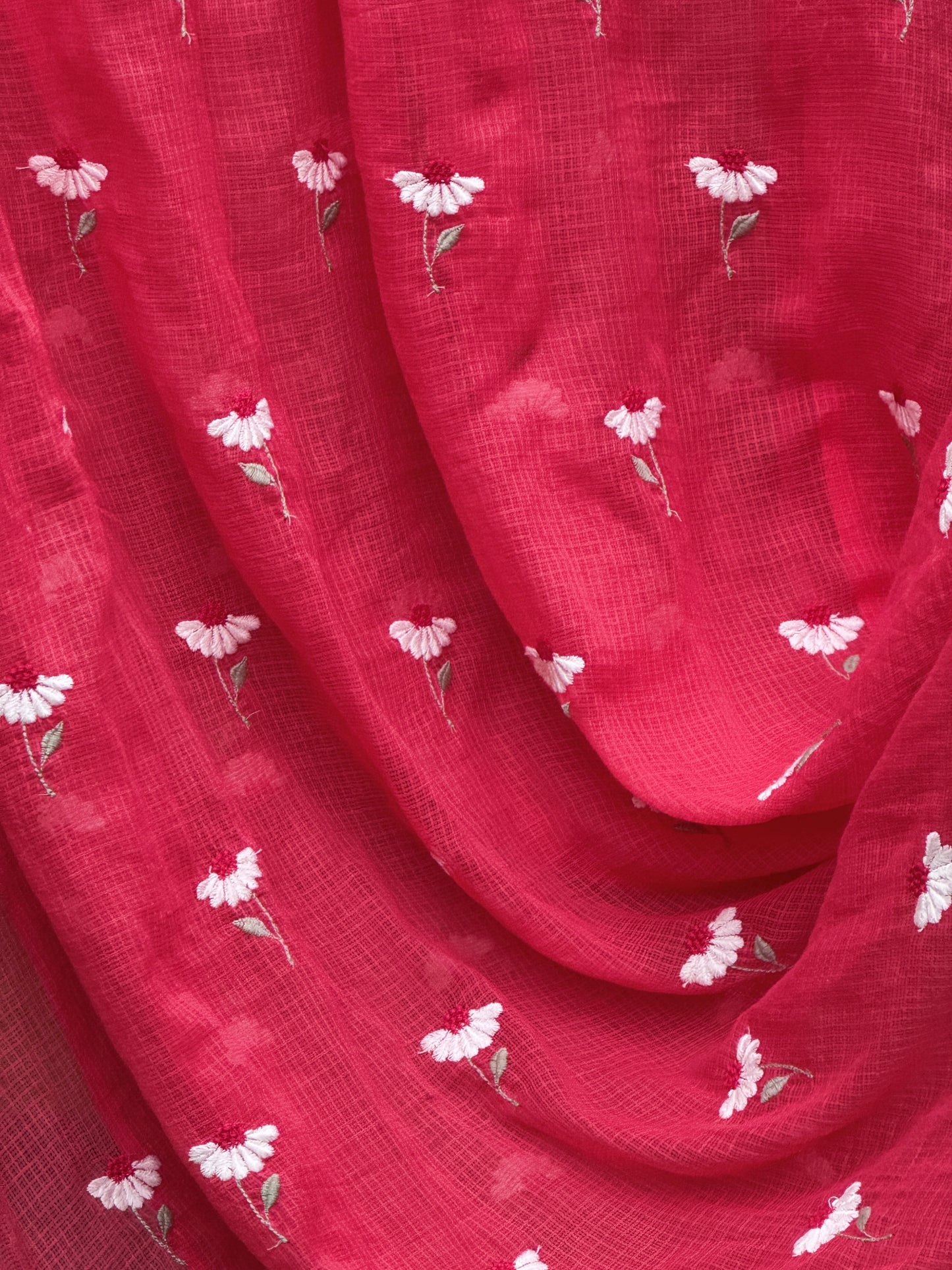 Embroidered Kota Fabric