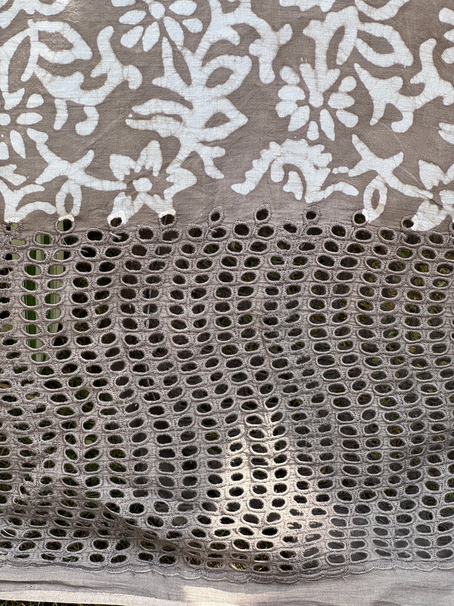 Block Printed  Cotton Fabric With Hakoba Border