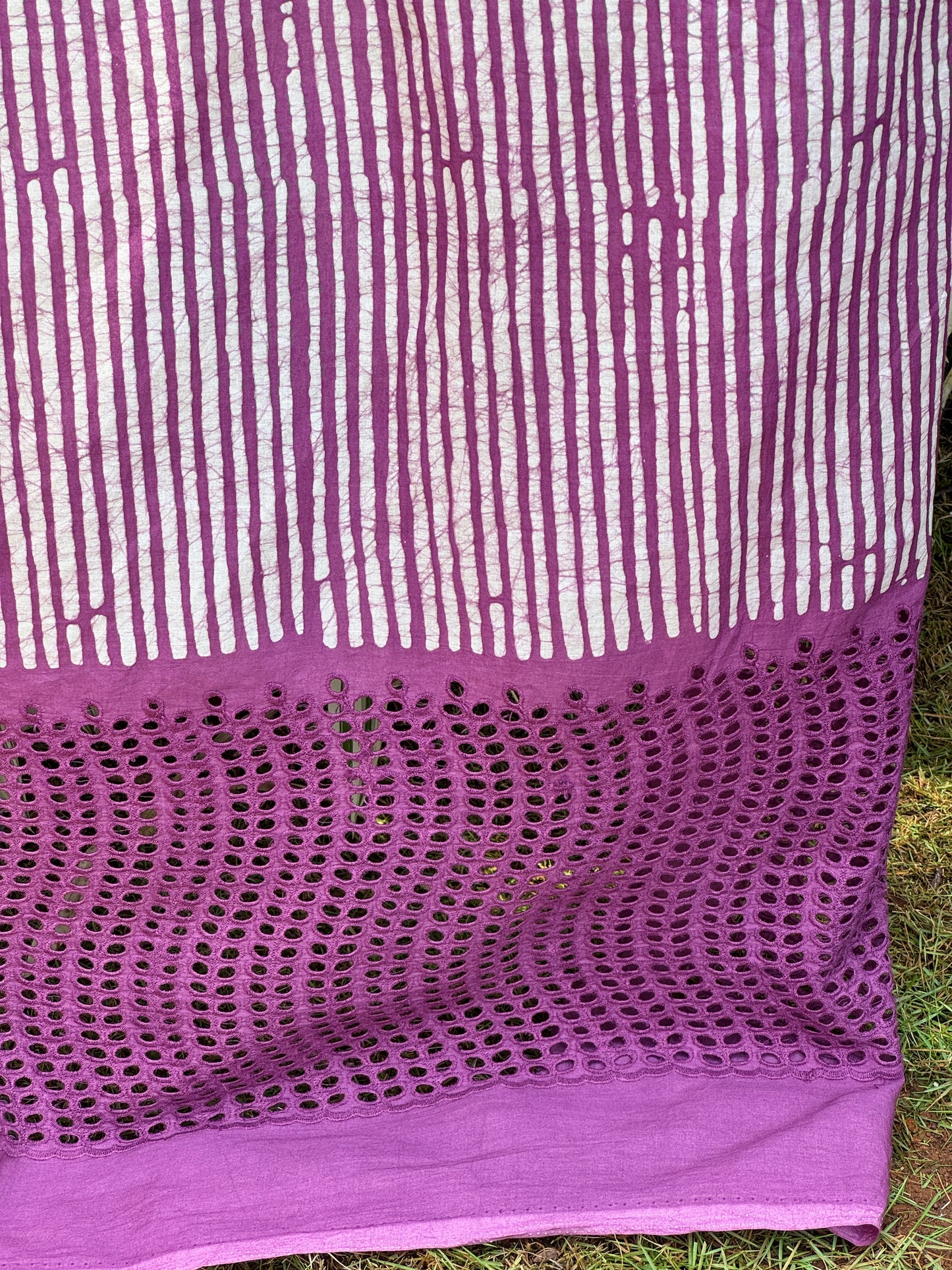 Block Printed  Cotton Fabric With Hakoba Border