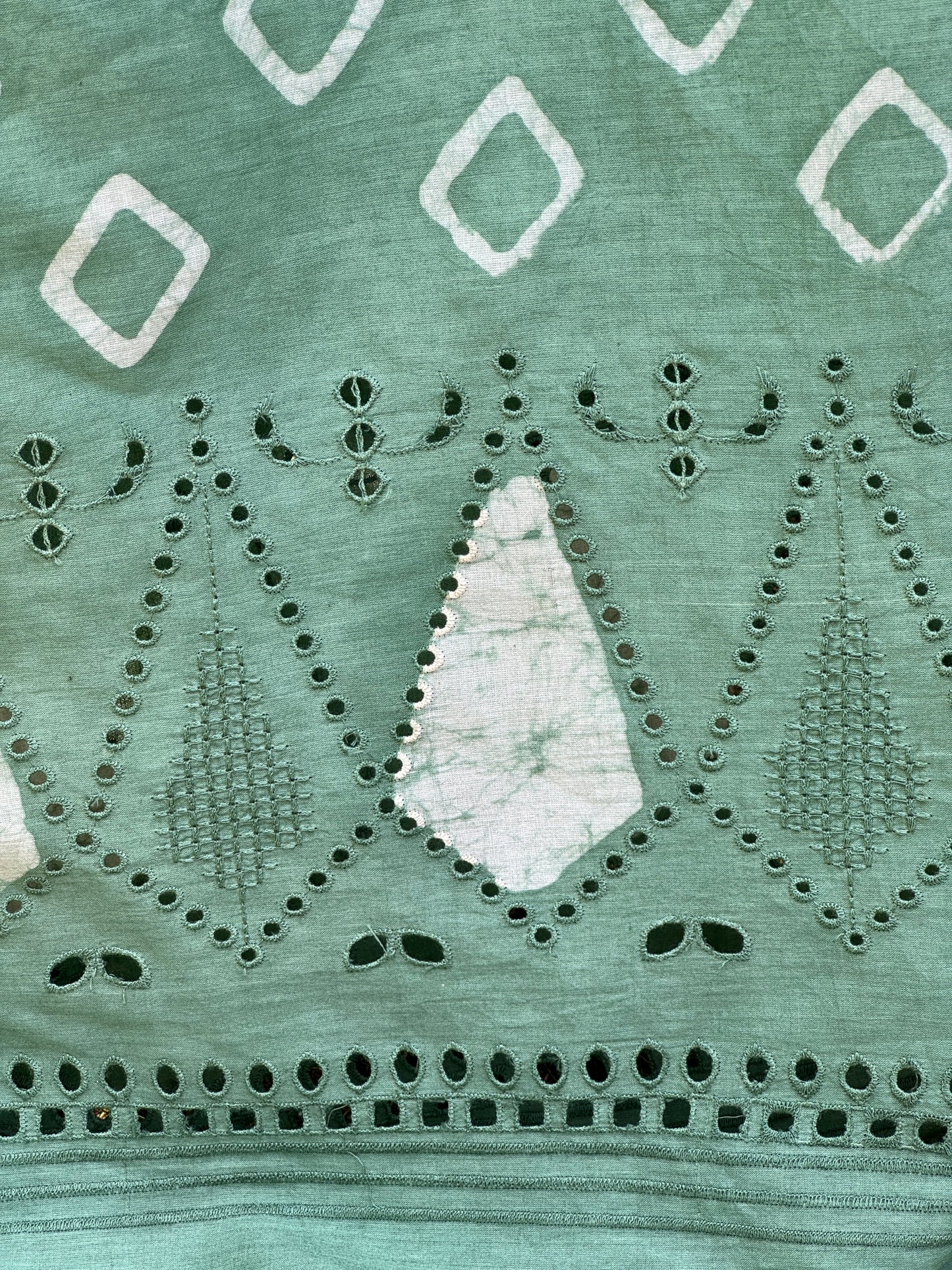 Block Printed  Cotton Fabric With Hakoba Border