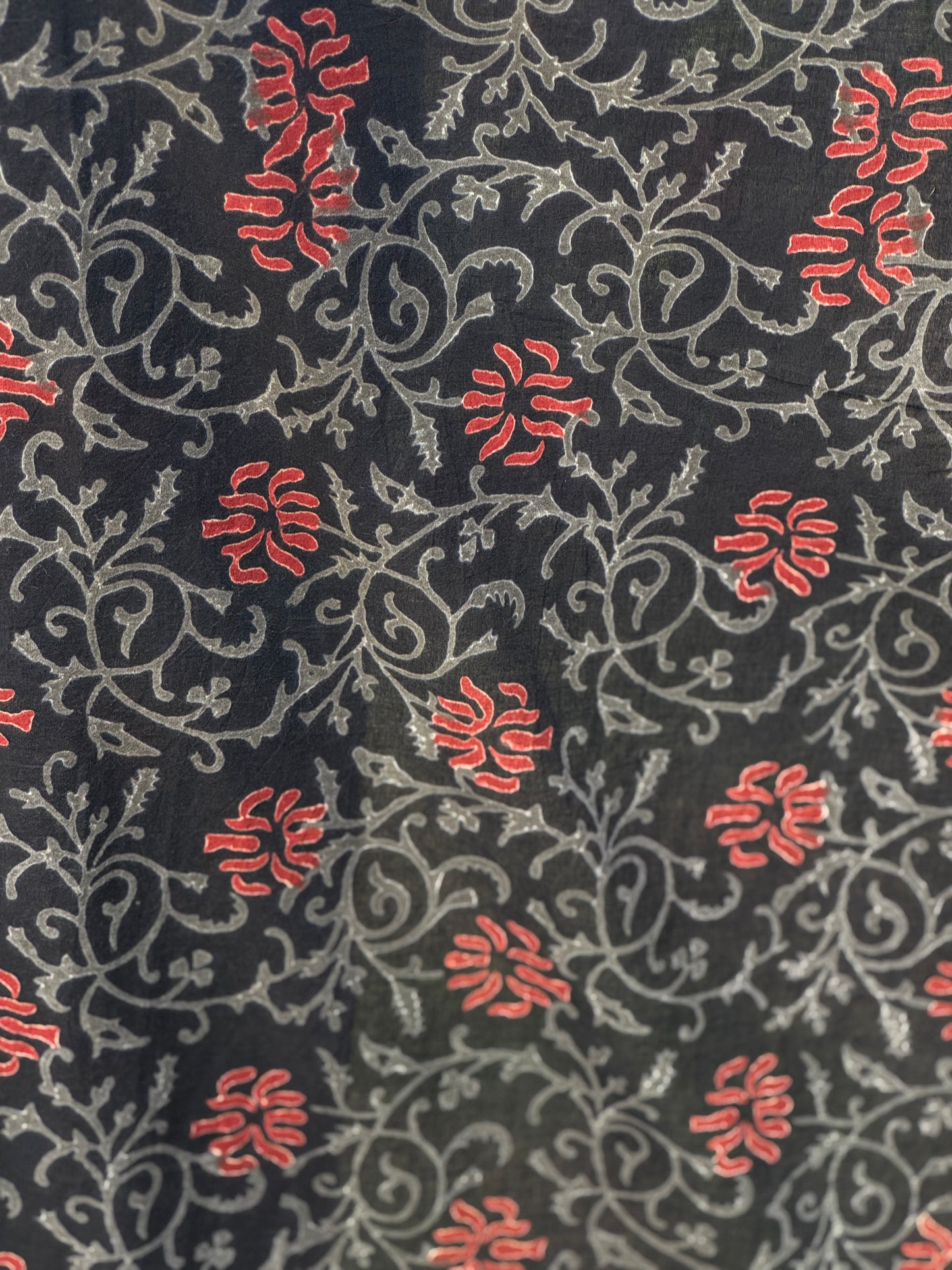 Block Printed  Cotton Fabric With Hakoba Border