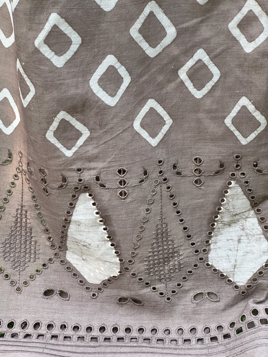 Block Printed  Cotton Fabric With Hakoba Border