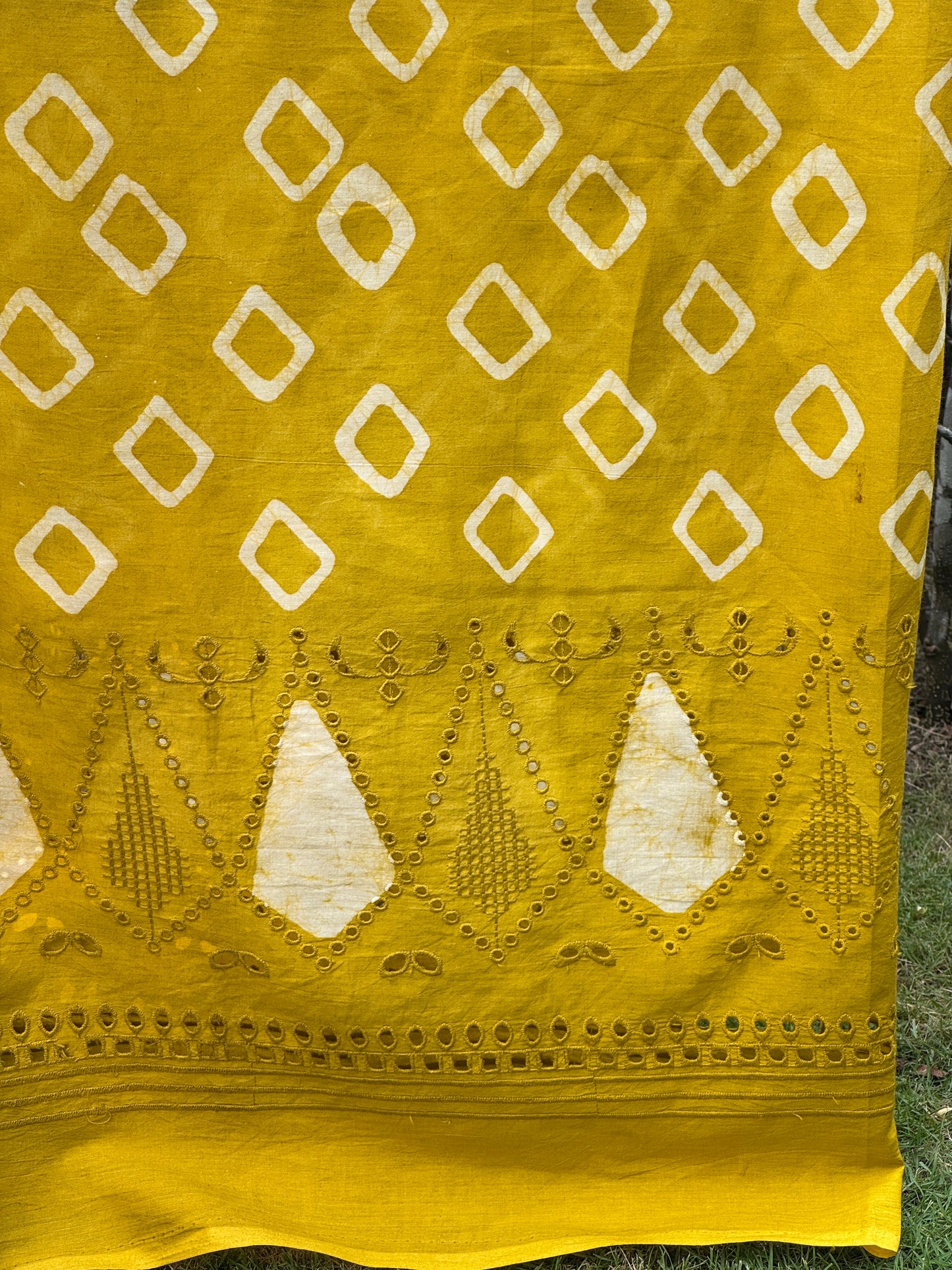 Block Printed  Cotton Fabric With Hakoba Border