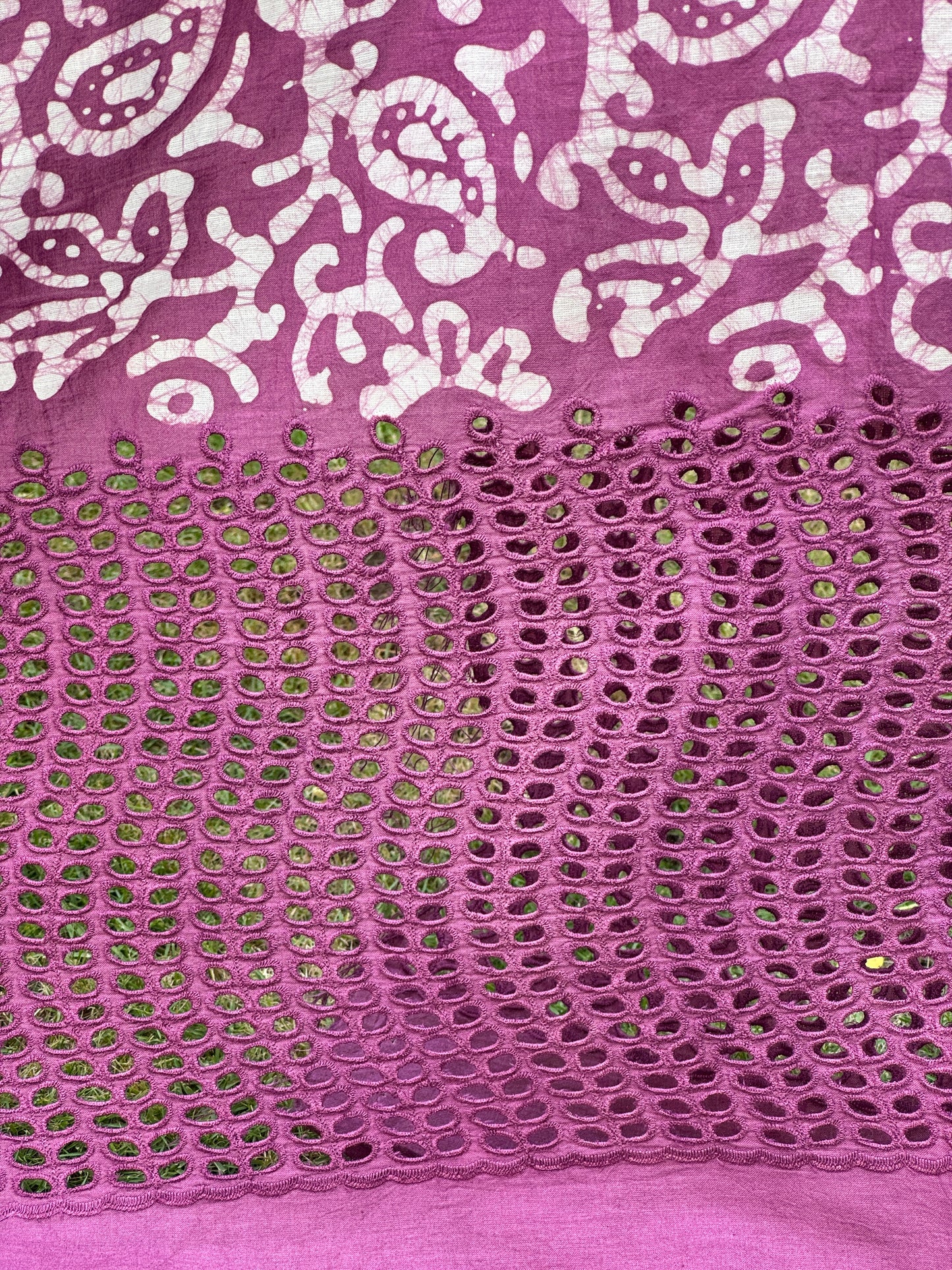 Block Printed  Cotton Fabric With Hakoba Border