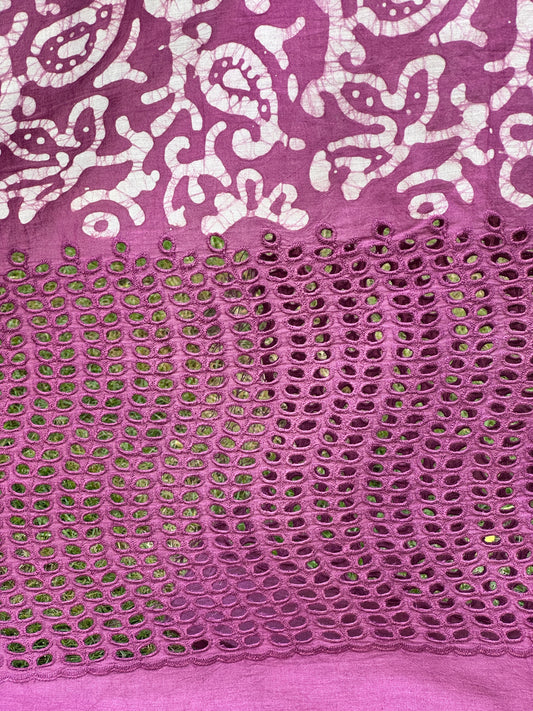 Block Printed  Cotton Fabric With Hakoba Border