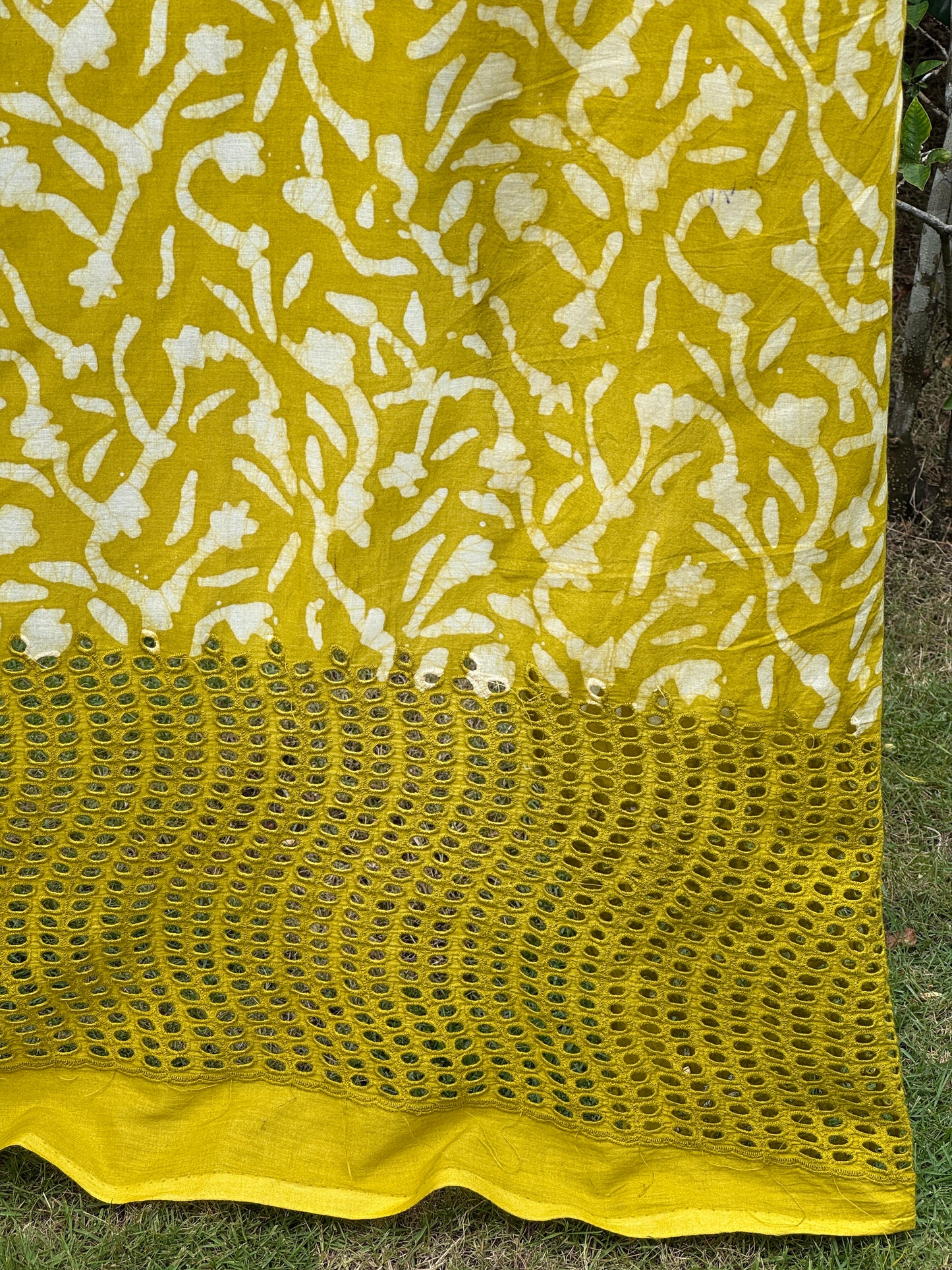 Block Printed  Cotton Fabric With Hakoba Border