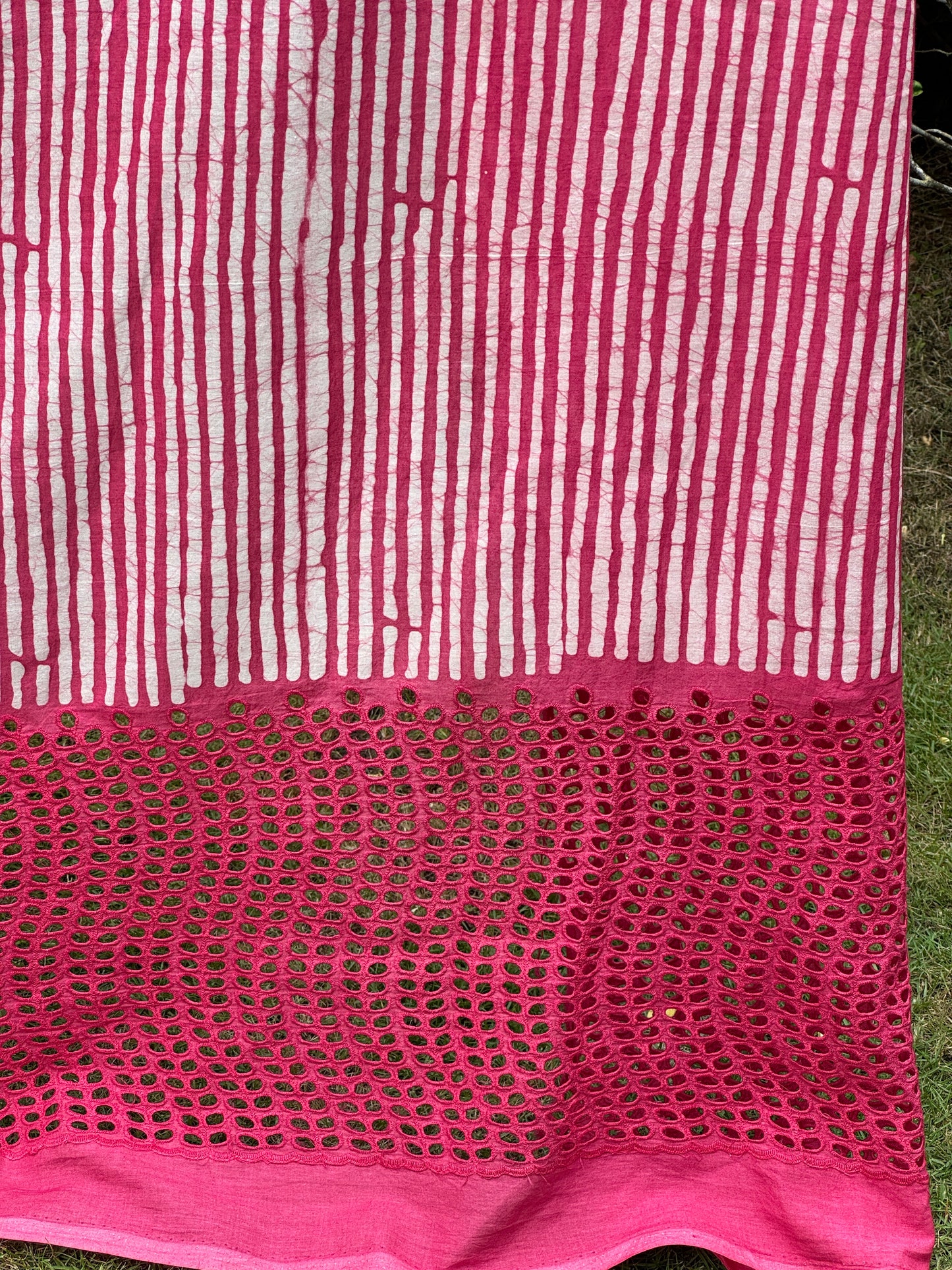 Block Printed  Cotton Fabric With Hakoba Border