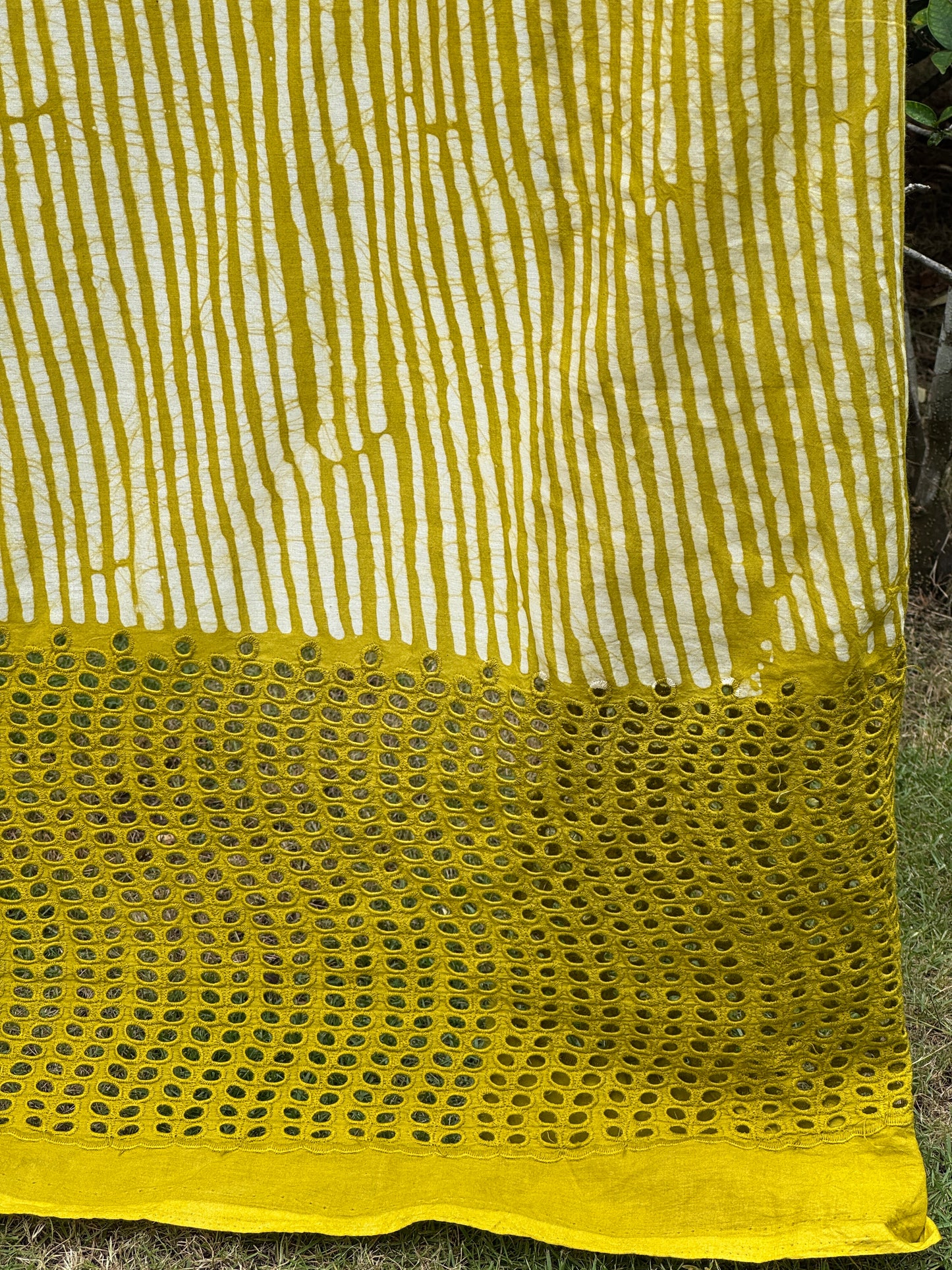 Block Printed  Cotton Fabric With Hakoba Border