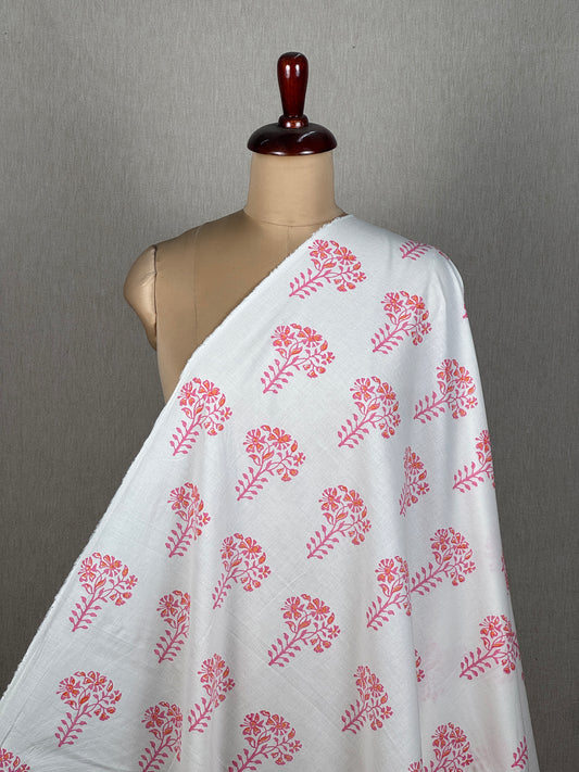 Block Printed Cambric Cotton Fabric