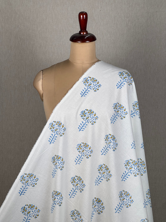 Block Printed Cambric Cotton Fabric