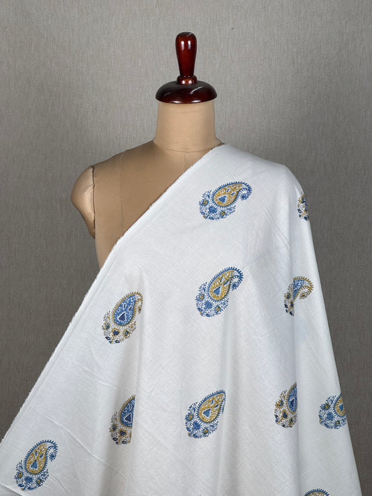 Block Printed Cambric Cotton Fabric