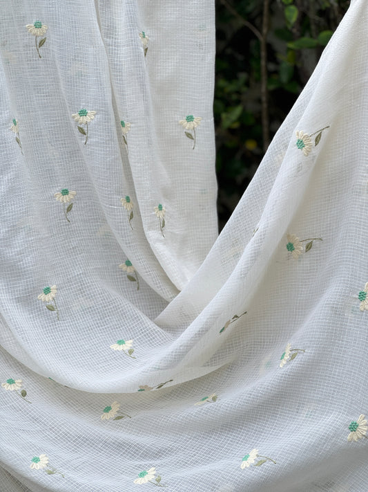 Embroidered Kota Fabric